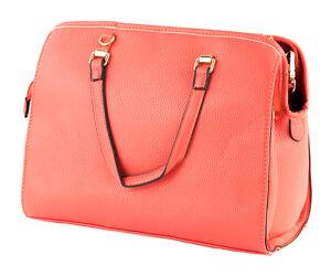 BULLDOG SATCHEL STYLE PURSE CORAL