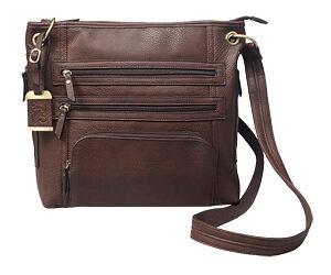 BULLDOG LARGE CROSS BODY PURSE BRN