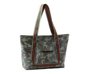 BULLDOG TOTE PURSE CAMO W/ STRIPES