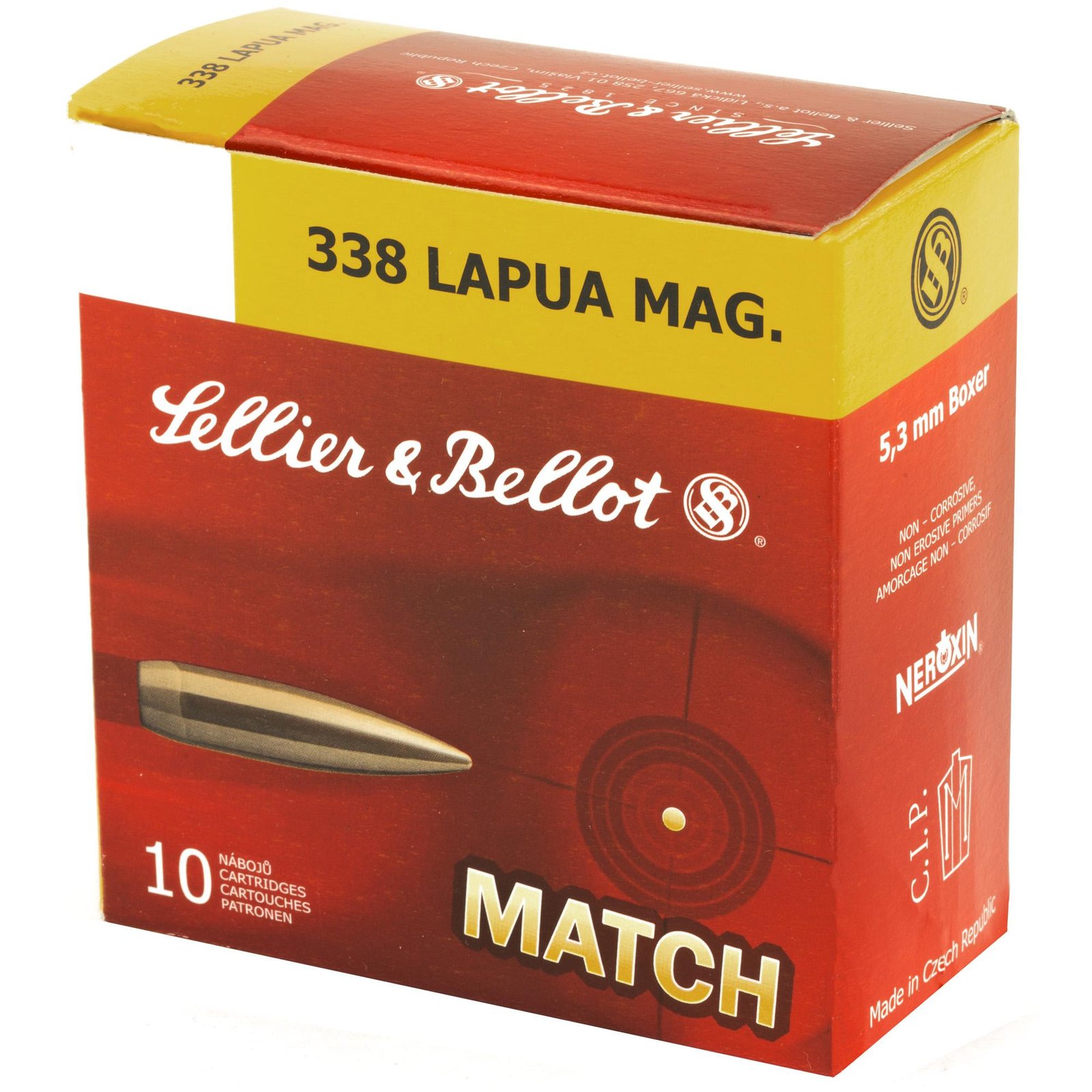 S&B 338LAPUA 250GR SIERRA HPBT 10/BX