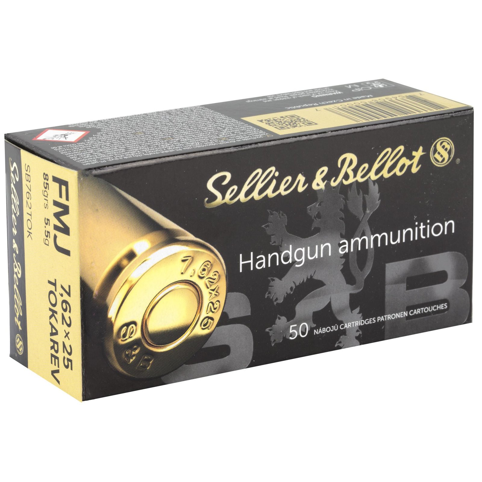 S&B 7.62X25 85GR FMJ 50/1500