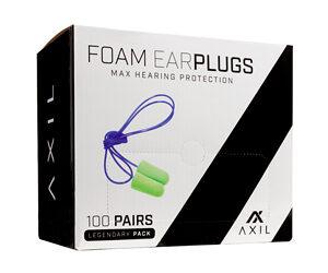 AXIL FOAM EAR PLUGS 100 PAIR W/LNYRD