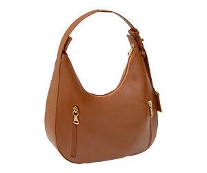 BULLDOG HOBO STYLE BAG COGNAC