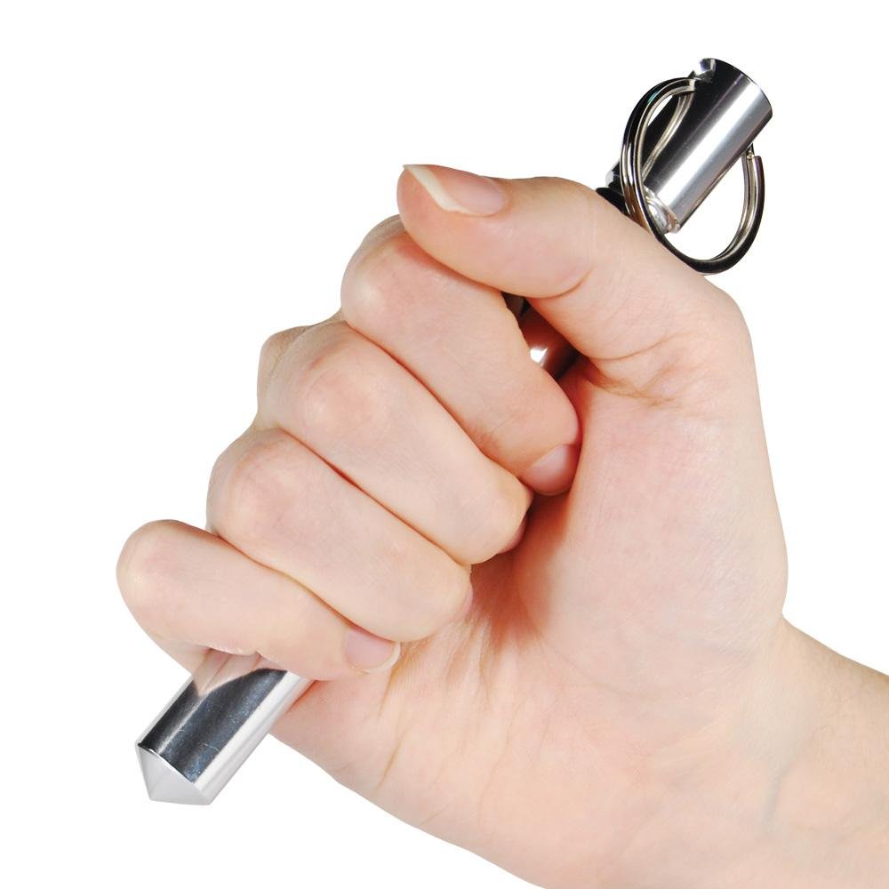 Aircraft Grade Aluminum Keychain Kubotan Silver