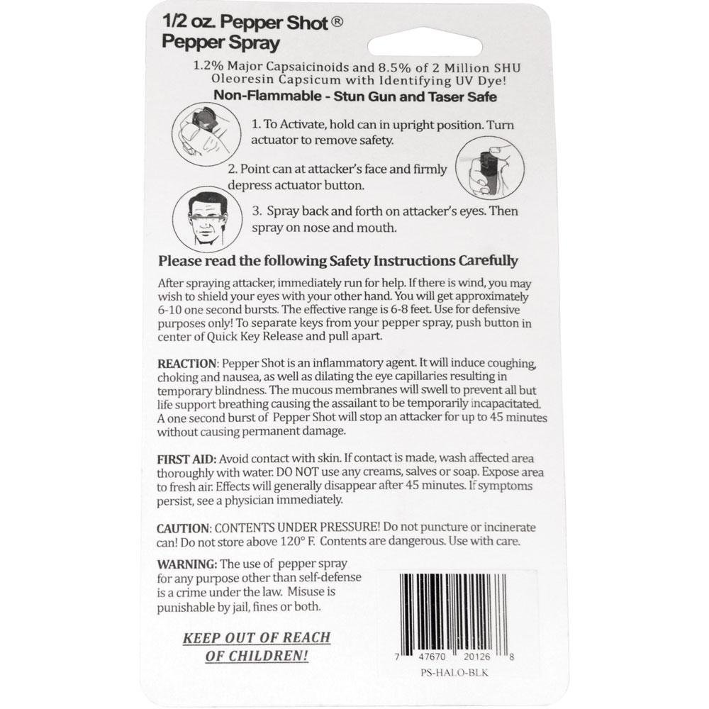 Pepper Shot 1.2% MC 1/2 oz Halo Holster Black