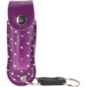 Wildfire 1.4% MC 1/2 oz with rhinestone leatherette holster purple and quick release keychain