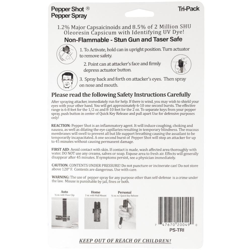 Pepper Shot 1.2% MC Tri-pack pepper spray