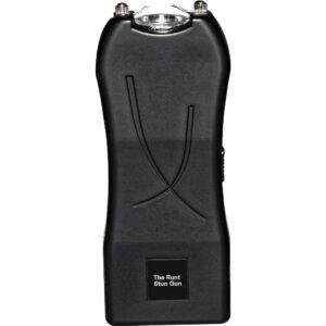 Rechargeable Runt 80,000,000 volt stun gun with flashlight and wrist strap disable pin Black