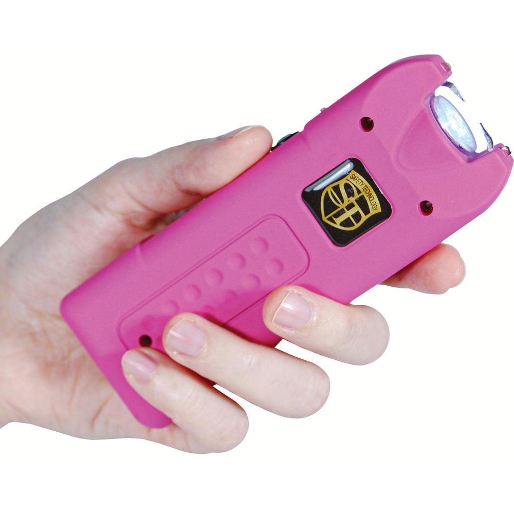 80,000,000 volt MultiGuard Stun Gun Alarm and Flashlight with Built in Charger Pink
